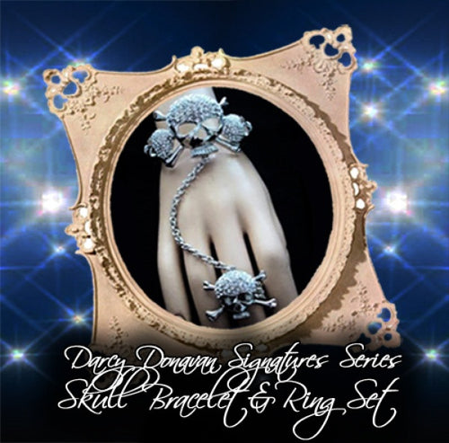 Signature Series Darcy Donavan Jewelry Line Skull Bracelet & Ring Set
