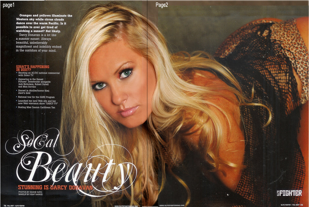 Celebrity Autographed Memorabilia - Darcy Donavan Celebrity Magazine, Only one in 3 available, Comes with Certificate of Authenticity and 2 8x10 Photos.